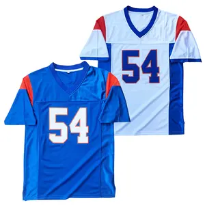 Men's #54 Football jersey Moran Thad Castle Sewing embroidery V-neck Movie jersey mesh ventilation sweatshirt blue white S-3XL Outdoor sportswear rugby daily training Game Day Jersey Halloween Christmas Gifts