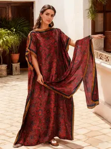 1 Dress+1 Scarf，Women's Elegant Woven Scarf and Dress Set, Loose-Fit All-Season Accessory, Fashionable Long Shawl for Spring & Autumn