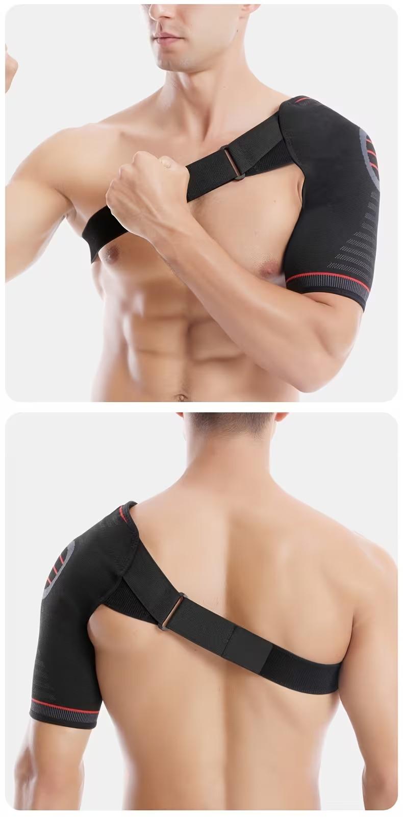 1Pcs Adjustable Shoulder Brace for Men & Women - Rotator Cuff Support Brace and Arm Sling for Pain Relief, Shoulder Compression Sleeve for Preventing Strains and Dislocation, Adjustable Fits Left and Right Arm, Men & Women