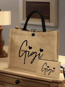 Gigi String Women'S Tote Bag, Minimalist Tote Bag, Foldable Reusable Shopping Bag, Fashionable Shopping Bag, Large Capacity Handbag, For Daily Necessities Such As Shopping And Going Out, The Best Gift For Friends And Family