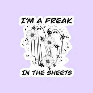 Freak In The Sheets Halloween Waterproof Sticker