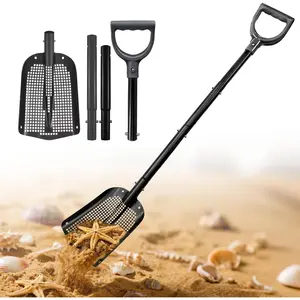 Sand Sifter Shovel, Aluminum Alloy Sifting Shovel with Holes, Length Mesh Sifter Scoop, Perfect for Finding Fleas or Shell/Coop/, Beach Combing Sieve Tools