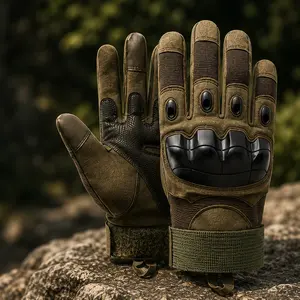Unisex Tactical Full Finger Gloves for Motorcycle Riding and Outdoor Training, Breathable Non-Slip Touchscreen Protective Gear