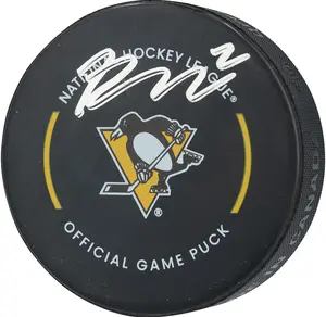 Rutger McGroarty Pittsburgh Penguins Autographed Official Game Puck - Fanatics Authentic Certified
