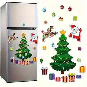 Merry Christmas Magnets - Featuring Santa Claus, Snowmen, and Reindeer Designs Perfect for Refrigerators, Garage Doors, and Car Decorations Christmas Holiday Decorations, Party Decorations