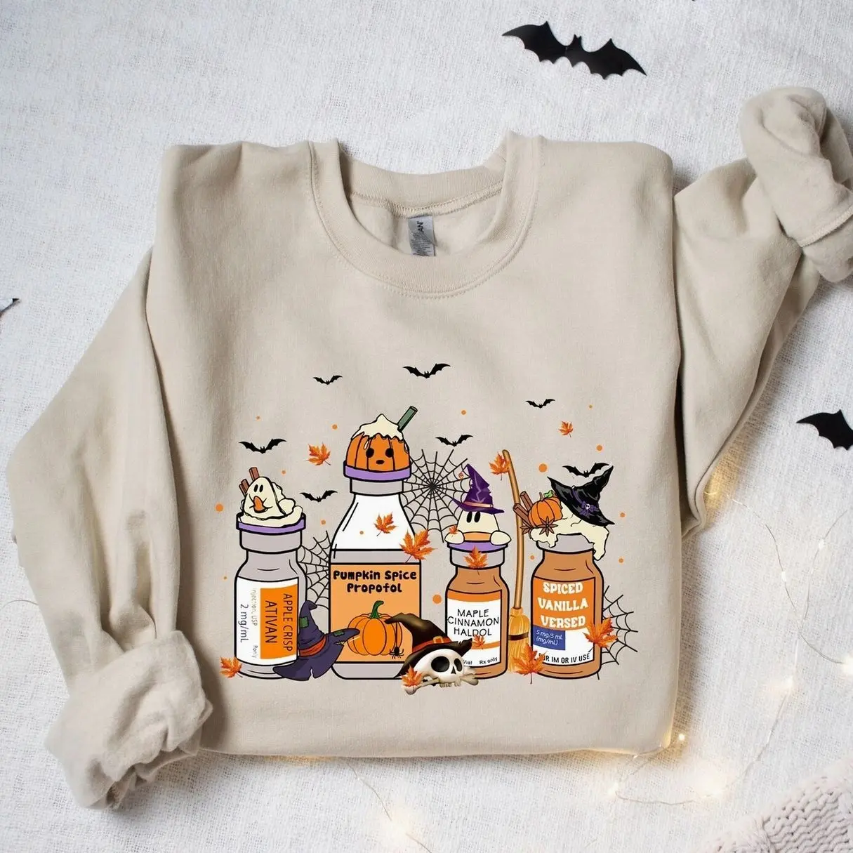 Halloween Nurse Pills Shirt, Pumpkin Spice Propofol, Halloween ICU Nurse Shirt, Fall Tee, Spooky Nurse Tee V