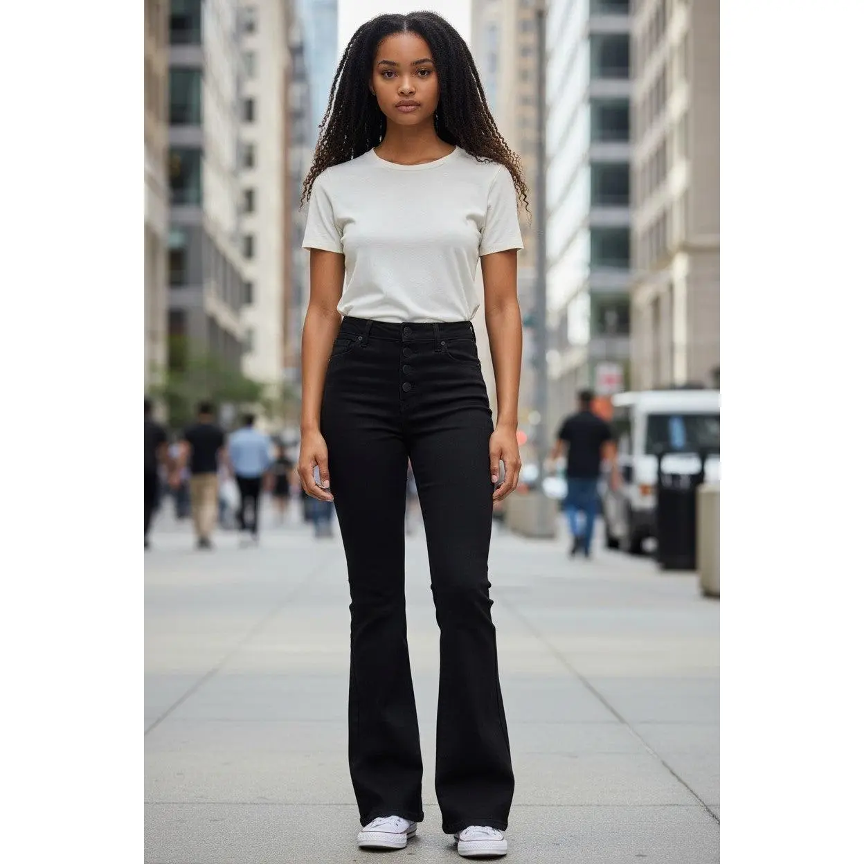 Dollhouse Juniors Curvy-Fit Flare Stretch Soft Jeans Black 5/6