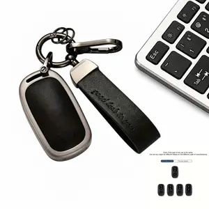 Zinc Alloy Leather Car Key Fob Cover, Luxury Anti-Scratch Shockproof Full Protection Smart Remote Key Case Fit 2/3/4 Button Honda 2022-2025 Civic, 2023-2025 Accord, CR-V, HR-V, Pilot EX-L Sport, XRV Key Protective Shell
