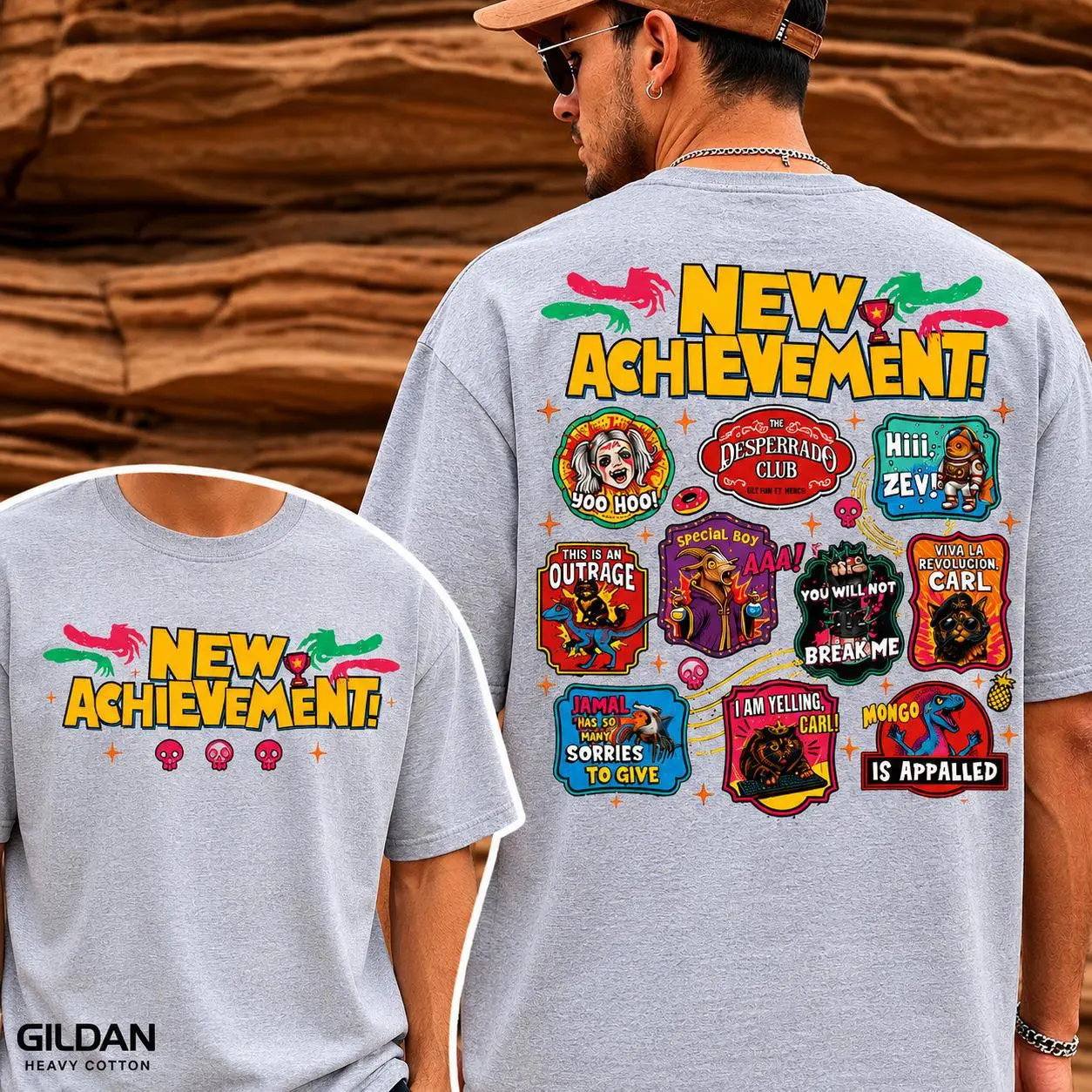 New Achievement Gamer Shirt, Funny Fantasy RPG Tee, Achievement Unlocked Graphic Shirt, Retro Gaming Back Print Tee, Adventure Fan Gift