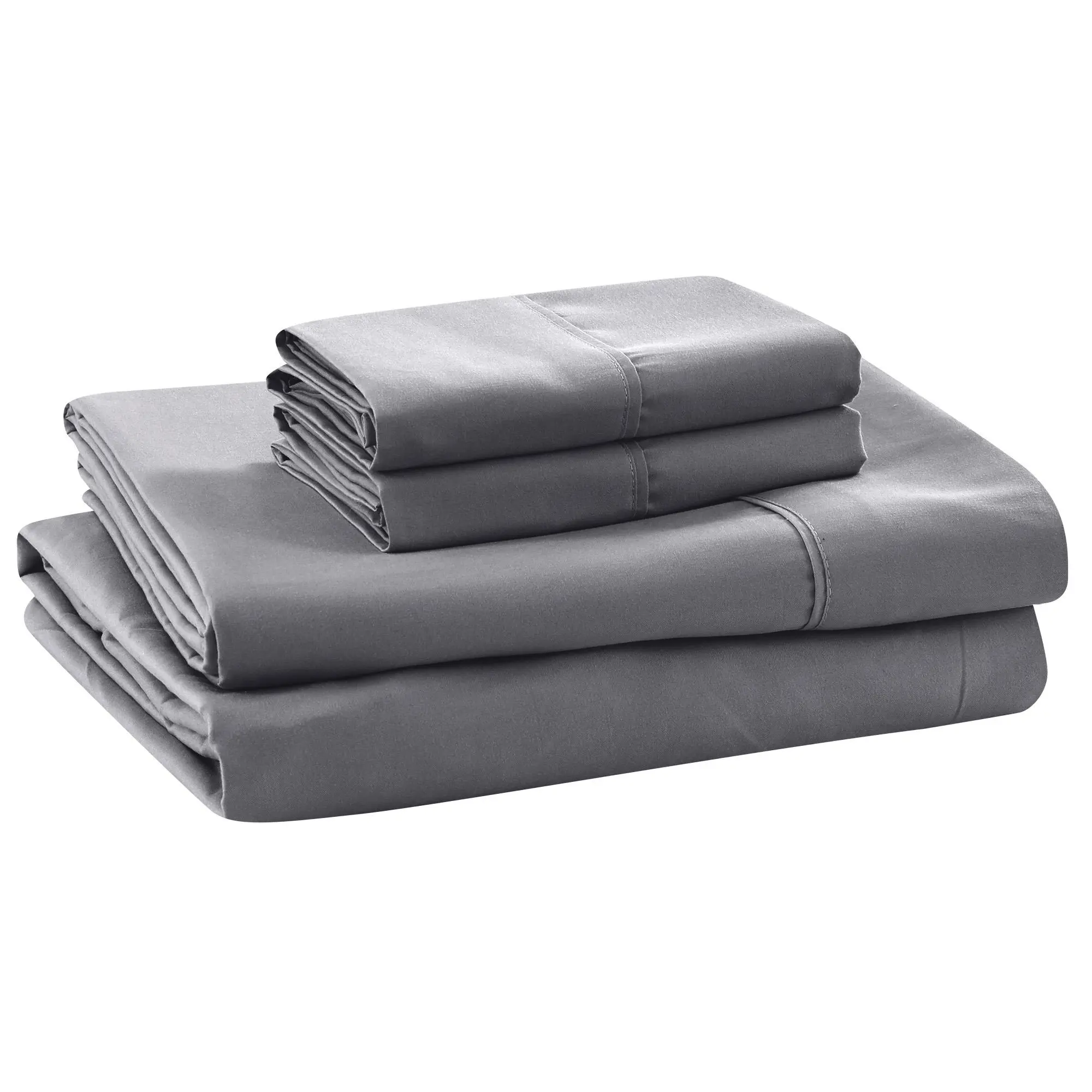 Modern Threads 4-Piece Solid Bed Sheets Set - Wrinkle Resistant, Hypoallergenic, Deep Pockets Stone King Size Bedding Linens, Four Pieces