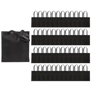 15" x 17" Bulk 48 Pc. Large Nonwoven Black Tote Bags