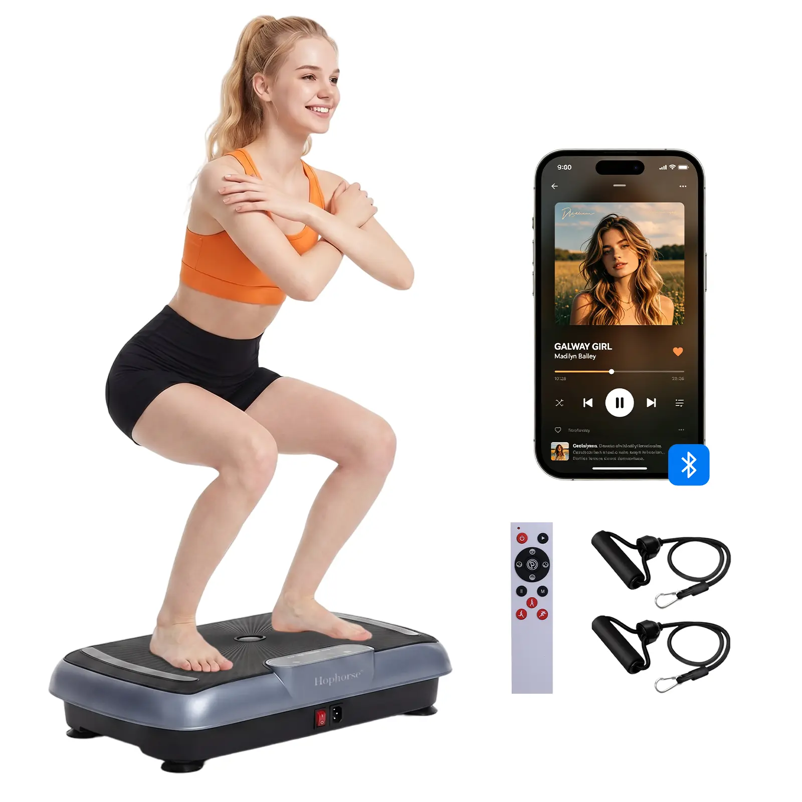 HopHorse Vibration Plate Exercise Machine, 180 Speed Levels, 400LB Capacity, Home Workout Equipment for Women, Whole Body Workout with Remote Control, Core Strengthening, At Home Gym Equipment summerwins