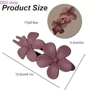 4Pcs Flower Flat Hair Clips for Women Matte Flat Hair Claw French Alligator Clips Non-Slip Cute Duck Billed Flat Claw Clips for Thick Hair for Girls SpringStatements