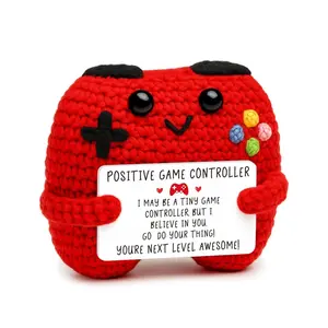 Mini Christmas Inspirational Crochet Figure Positive Game Controller, Handmade Cute Doll, Motivation Gift for Women, Christmas Birthday Present