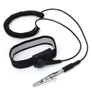 Anti Static Wrist Strap 11" ESD Grounding Bracelet with Alligator Clip & 1MΩ Resistor for PC Computer Building Electronics Repair Unisex Adjustable Wristband