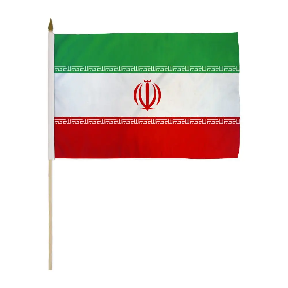 12x18in Iran Wooden-Plastic Stick Flag, Patriotic Decor Banner for Parades, Home & Festive Backdrops Party Supplies, Parade