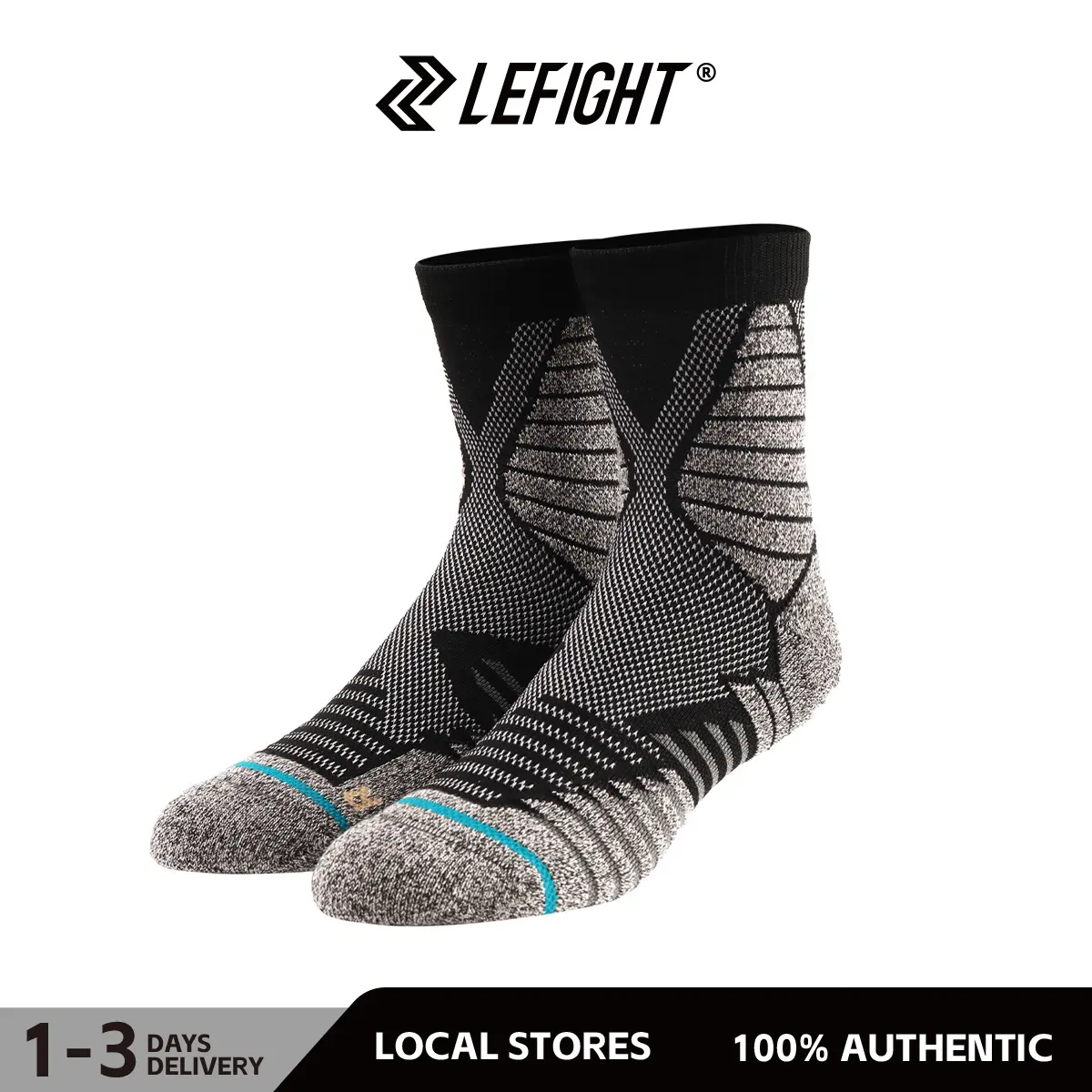 LEFIGHT 3 Pairs Casual Compression Socks for Men and Women Soft Comfortable for Running Hiking Compression 100% Authentic Local Stores