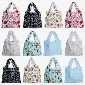Reusable Grocery Bags - Brightly Colored Patterned Foldable Tote - Durable Large Capacity for Shopping, Beach, and Picnics (12-Pack) Hand Lightweight Organiser Disposable