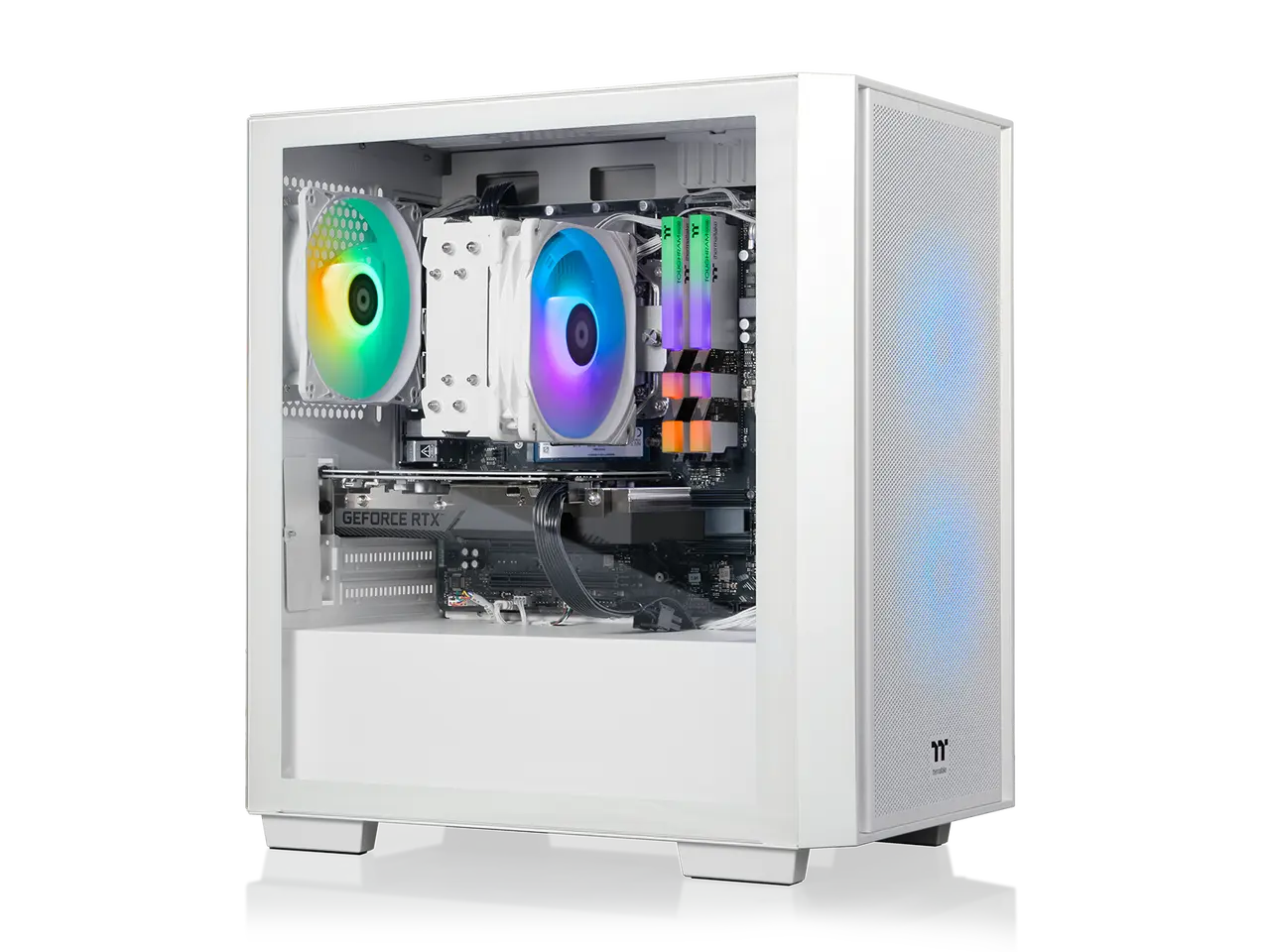 Thermaltake LCGS NE 5760S-H16 Gaming Desktop (AMD Ryzen 7 5700, NVIDIA GeForce RTX 5060, 16GB DDR4 3200Mhz Memory, 1TB NVMe M.2, 650W PSU, Wifi, Windows 11) N16S-B550-560-LCS