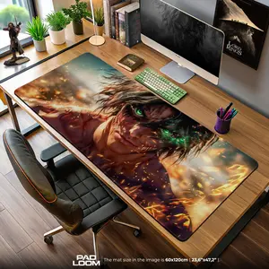 Eren Yeager Mouse Pad, Titan Fury Gaming Desk Mat