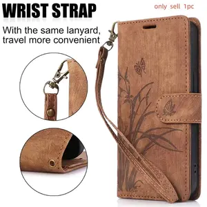 Magnetic Leather Card Wallet Case for Google Pixel 10 9 Pro XL 8 Pro 7 6 8A 7A 6A Flower Butterfly Pattern Stand Cover+Lanyard