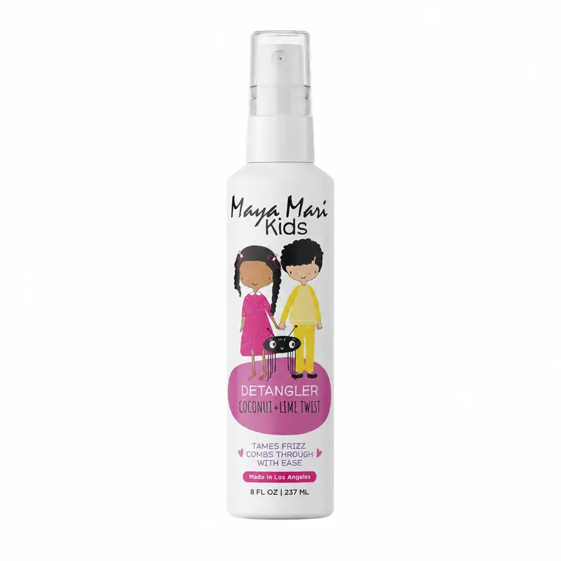 Maya Mari Kids Detangler Smoothing Spray with Argan & Coconut Natural Hair Oil - Hydrating Moisturizer, Strengthens Hair, Wavy Haircare Treatment, 8 fl oz