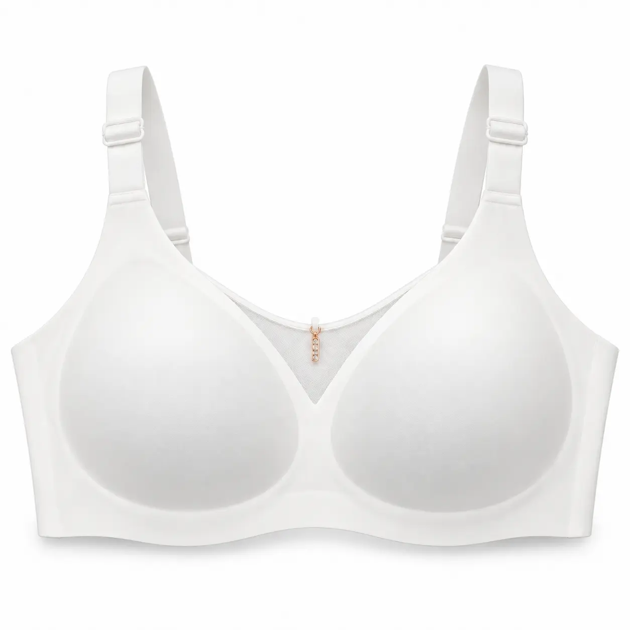 ZIDYFEN Women’s V-Neck Wireless Seamless Mesh Crossover Bra - Soft Support Everyday Comfort Underwear