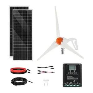 VEVOR 12V 600W Solar Wind Power Kit, 2PCS 100W Solar Panel+ 400W Wind Turbine+ 12.8V 100Ah LiFePO4 Battery+ 1000W Power Inverter+ MPPT Hybrid Controller for Home RV Boat Off - Grid ApplicationsVEVOR Super Brand Day