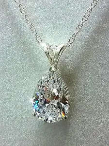 Elegant Rhinestone Decorated Water Drop Pendant Necklace for Women, Bling Necklace, Fashion Jewelry for Party, Daily Clothing Decor, Trendy All-match & Exquisite Jewelry, Modern Versatile Accessories without Box