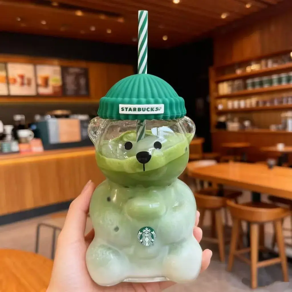 2026 Exclusive Starbucks Bear Glass Tumbler 591ML – Limited Release Cute Bear Cup, Premium Collectible for Fans & Hobbyists