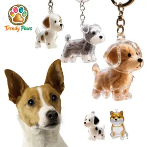 Cute Pet Hair Storage Keychain, Transparent Cat & Dog Fur Collector Pendant, Acrylic Memorial Keepsake Charm, Personalized Gift for Pet Lovers & Dog Moms