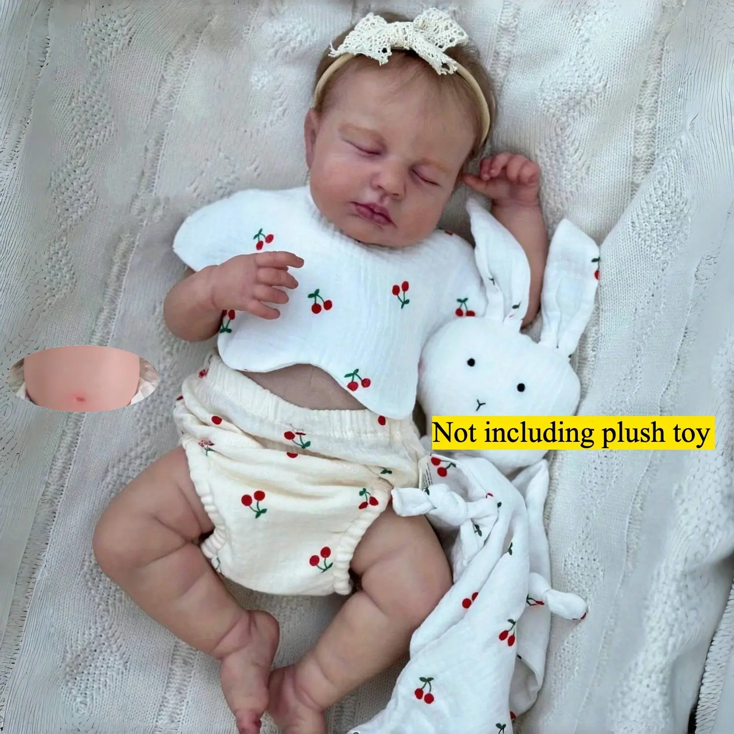 GUESSBELLY 48 CM 3D-Paint With Visible Veins Full Vinyl Body Asleeping Girl Reborn Baby Doll Toy Lifelike Play House Bathe Toy