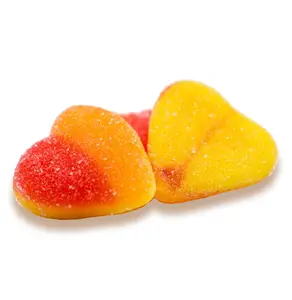Halal Fizzy Peach Heart Gummies