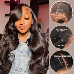 Beautyforever Pre-Everything Frontal Wig 13x4 Pre Cut Ear to Ear Lace Glueless Body Wave Human Hair Wigs with Pre-Bleached Knots