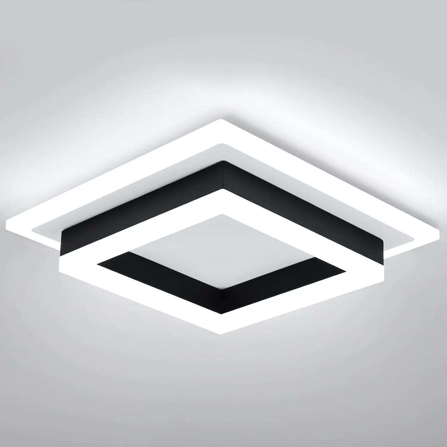 32W  LED Ceiling Light, Small Flush Mount Light Fixture, 6500K Cold White Ceiling Lamp, Square Hallway Lighting Fixtures for Living Room Bedroom Bathroom Kitchen (White, Cold White), Led Lamp, Dining Room