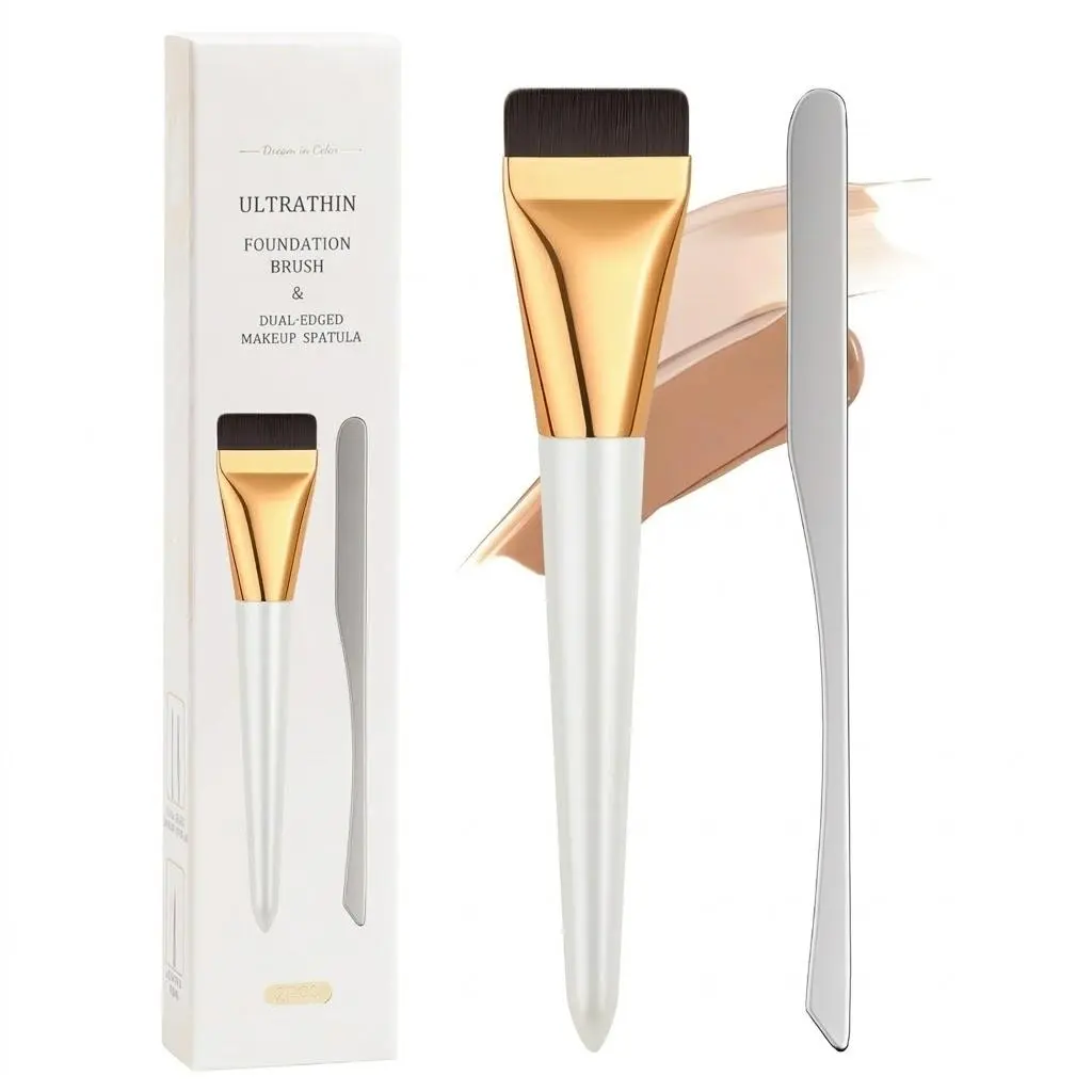 Flat Foundation Brush for Liquid Makeup,Ultra Thin Liquid Foundation Brushes Premium Makeup Face Brush for Blending, Cream, Thin Foundation Brush Makeup Tool Face Foundation Flat Brush