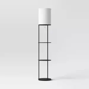 Black Floor Lamp with Awesome Lighting - Perfect Height for Shelves task light
