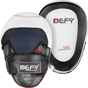 DEFY Gel Padded Punch Mitts Boxing Pads Focus Mitts Punching MMA Hook and Jab Curved Training Kickboxing, Striking, Muay Thai Martial Arts Focus Pad