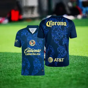 2425  Away Blue Yellow White Short Sleeve Soccer Jerseys New Season Quick Dry Sports
