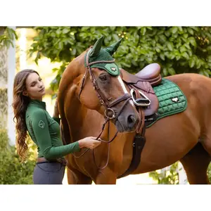 IT07608 LeMieux Loire Classic Satin Close Contact Square English Saddle Pad - Hunter Green