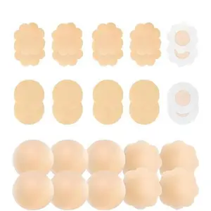 5 Pairs Nipple Cover for Women Reusable, Adhesive Silicone Nipple Pasties, Sticky Bra Pasties Petals Womenswear