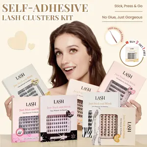 Lashterally Self-Adhesive Eyelash Clusters Kit | Makeup, 7 Styles, No Glue Needed, Easy Press-On & Removal, Salon-Quality Results, 24+ Hour Hold, Beginner-Friendly, 10mm/12mm/14mm, 72/90/110 Pcs, Eyelashes