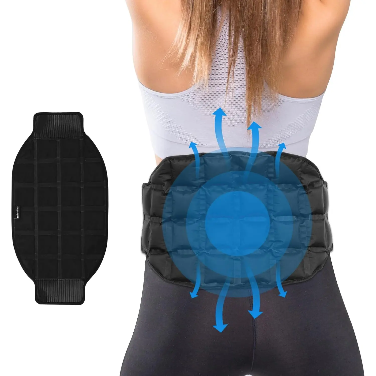 Reusable Sap Gel Ice Pack for Back Pain Relief, Wearable Cold Pack, Ice Compress, Hot & Cold Therapy Pad for Waist, Lower Lumbar, Sciatica Nerve Injury Treatment