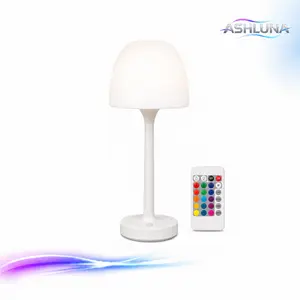 ASHLUNA Water Ripple Mushroom Table Lamp, USB Mobile Ambient Light with Remote, 16 Colors, 3 Color Temperatures and Dimmable Function