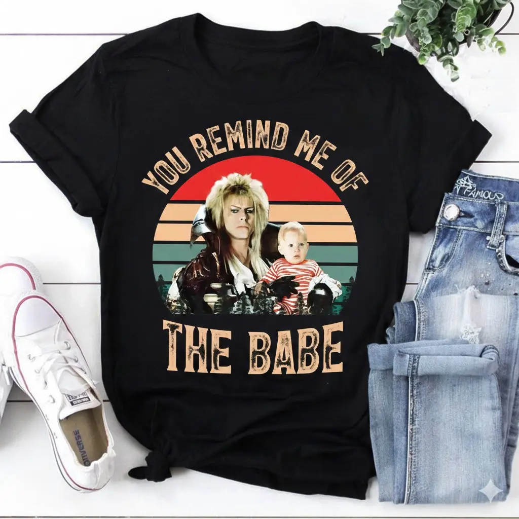 Labyrinth You Remind Me of The Babe Cult Film 80s Fantasy Vintage T-Shirt, Labyrinth Shirt, David Bowie Shirt, Horror Movie Tee