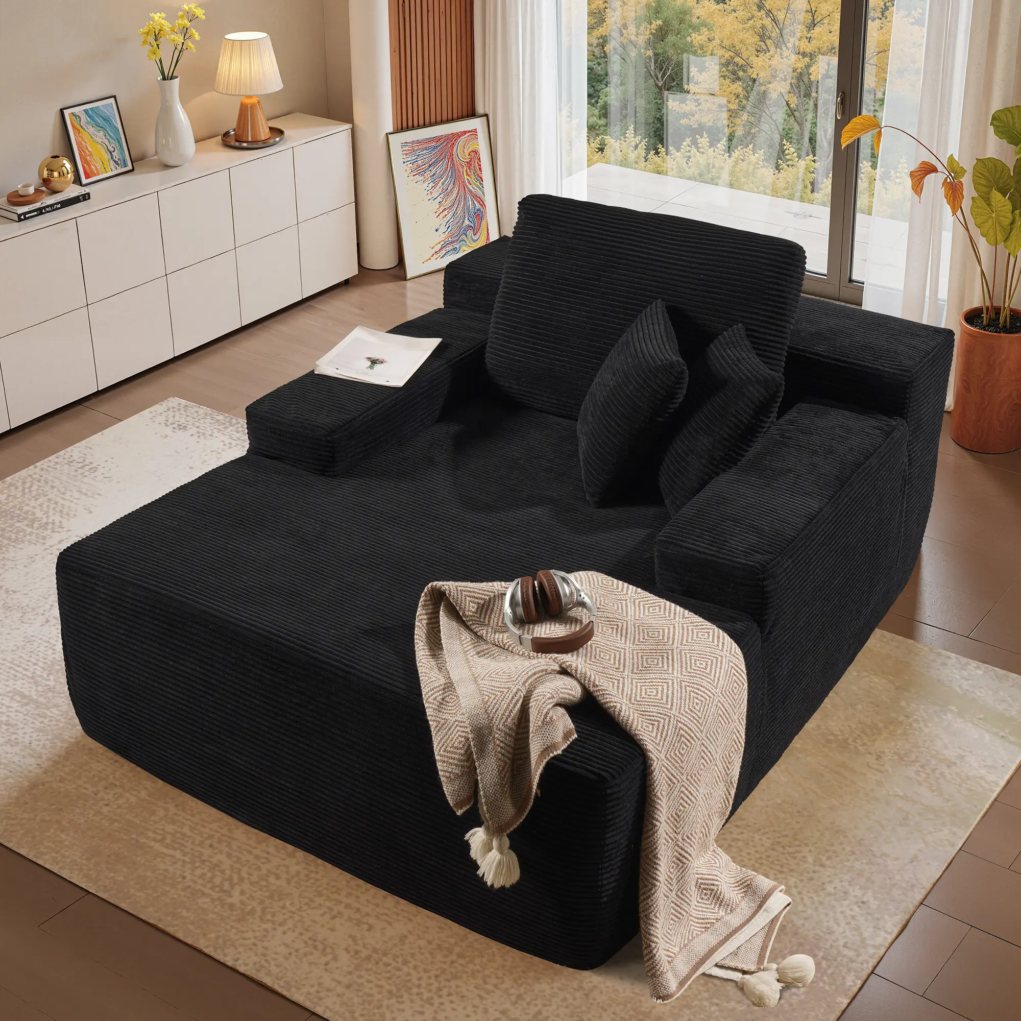 Black Corduroy without Cup Holders