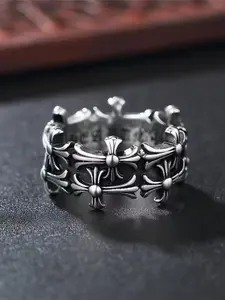 2026 New Personal Design Ring, European Vintage Trendy Distressed Style, Double Layer Cross, Unisex, All Seasons