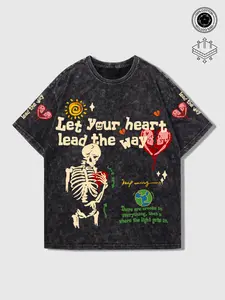 Men's Round Neck T-Shirt, Casual Streetwear, Breathable Cotton Fabric, Tagless Design, Available in S-2xl Sizes, Perfect for Active Lifestyle