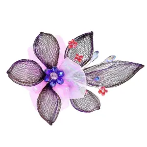 Flower Hair Barrettes Bridal Wedding Hairpin Copper Wire Flowers Crystal Hair Clips Prom Hair Accessories for Women