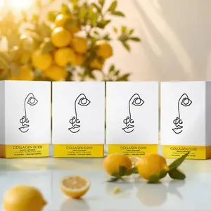 Lemon Collagen Elixir 8-Week Bundle - High-Strength Collagen Water with Vitamin C & Organic Lemon. For Skin, Hair, Nails & Health - Dietary Supplement